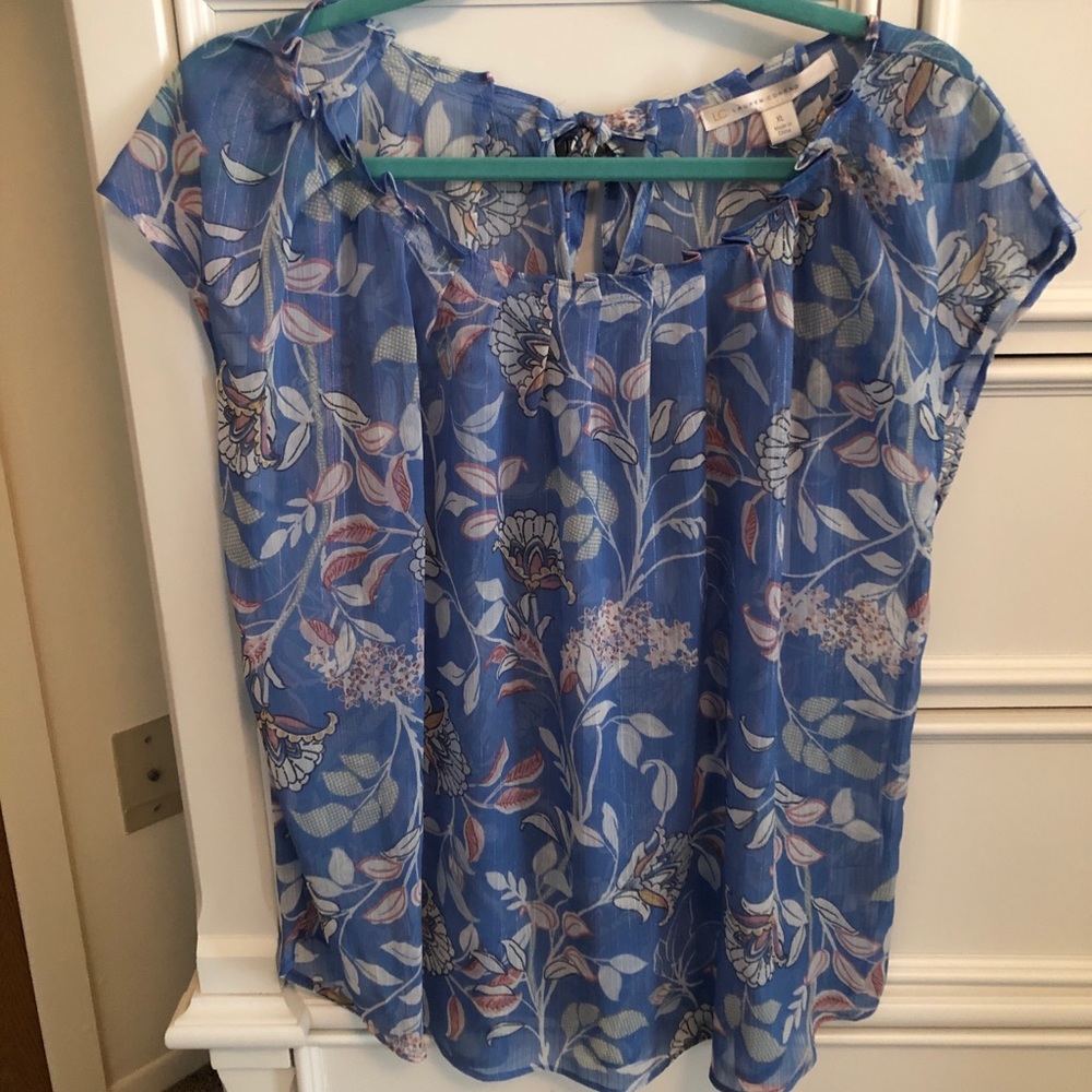 NWT blue floral blouse size XL